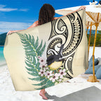 Endemic Tomtit New Zealand Sarong Miromiro Manuka Silver Fern Maori Pattern