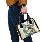 Endemic Tomtit New Zealand Shoulder Handbag Miromiro Manuka Silver Fern Maori Pattern