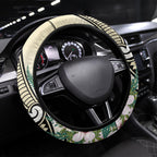 Endemic Tomtit New Zealand Steering Wheel Cover Miromiro Manuka Silver Fern Maori Pattern