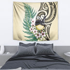 Endemic Tomtit New Zealand Tapestry Miromiro Manuka Silver Fern Maori Pattern