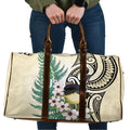 Endemic Tomtit New Zealand Travel Bag Miromiro Manuka Silver Fern Maori Pattern