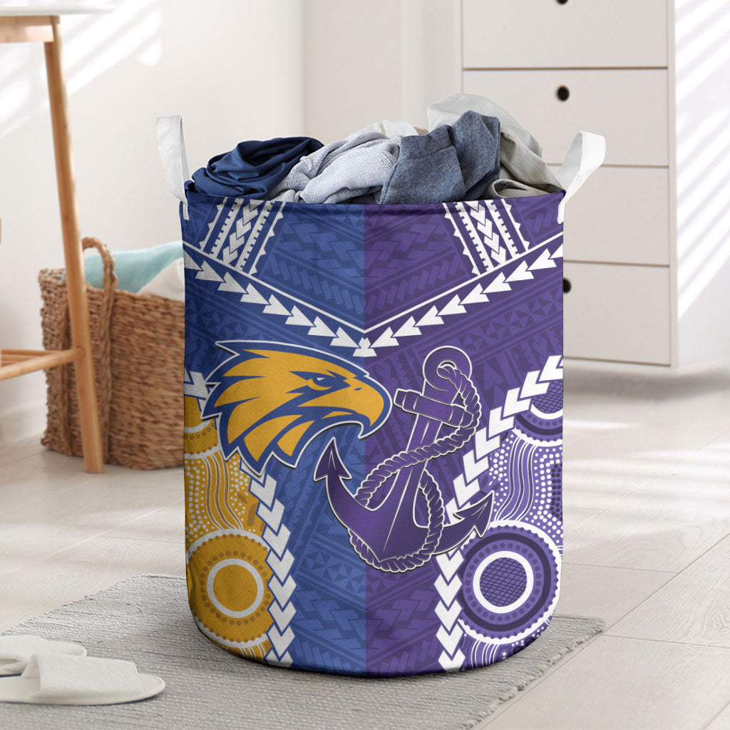 Football Eagles and Dockers Laundry Basket 2026 Together Aboriginal Polynesian Pattern