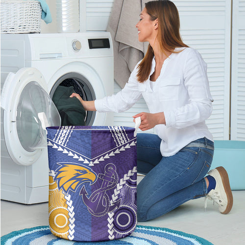 Football Eagles and Dockers Laundry Basket 2026 Together Aboriginal Polynesian Pattern