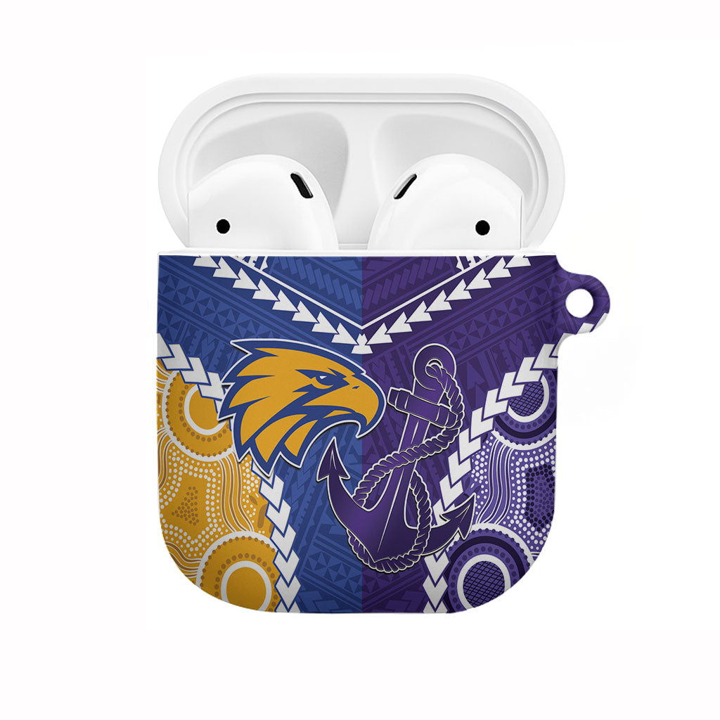 Football Eagles and Dockers AirPods Case 2026 Together Aboriginal Polynesian Pattern
