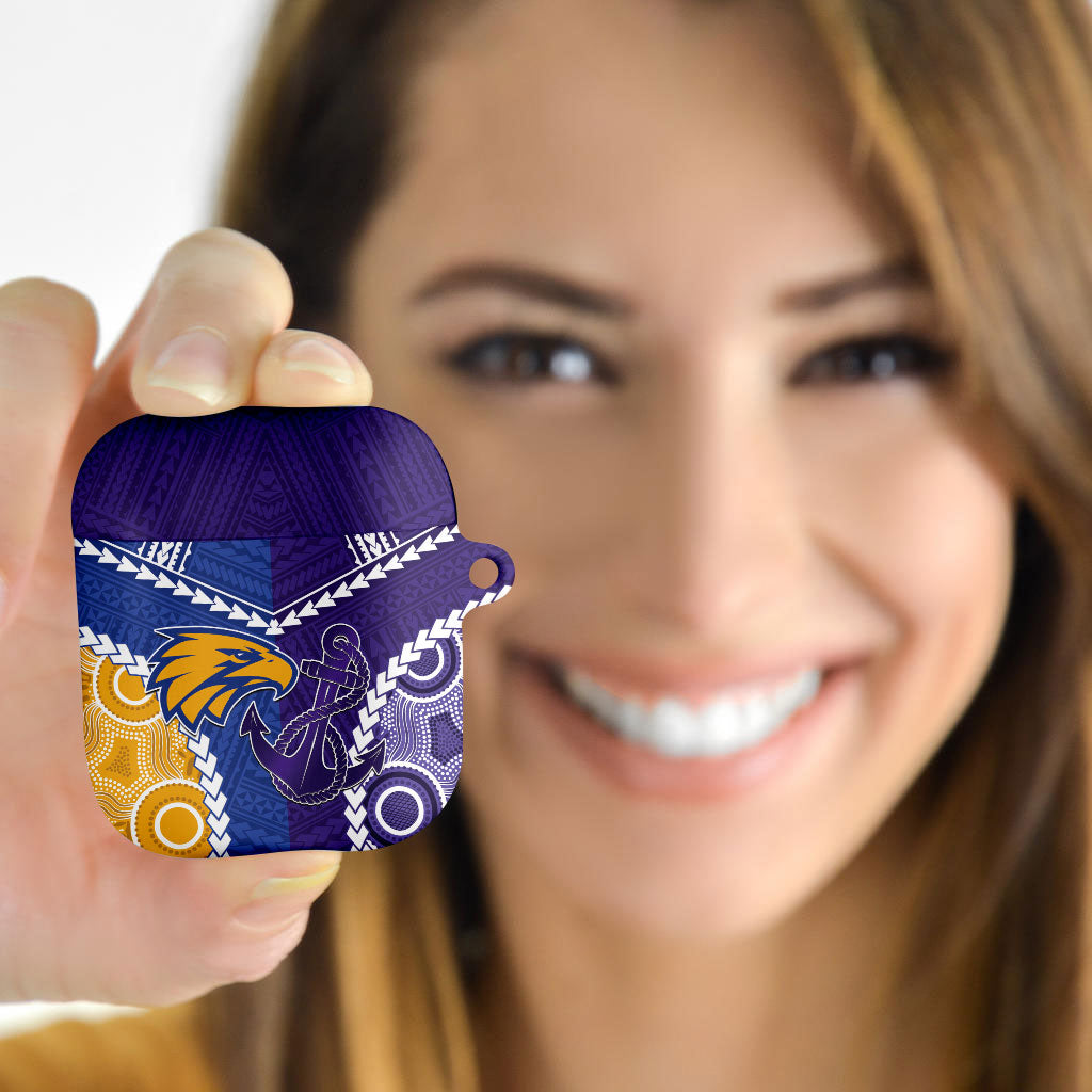 Football Eagles and Dockers AirPods Case 2026 Together Aboriginal Polynesian Pattern