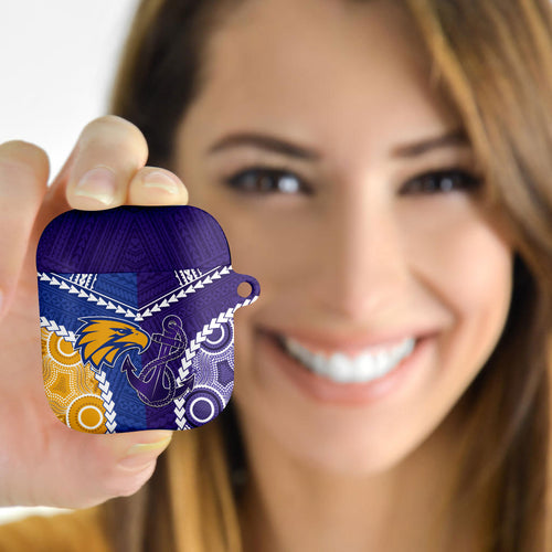 Football Eagles and Dockers AirPods Case 2026 Together Aboriginal Polynesian Pattern
