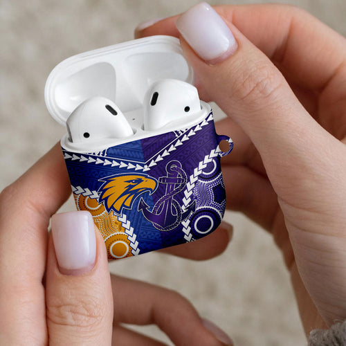 Football Eagles and Dockers AirPods Case 2026 Together Aboriginal Polynesian Pattern