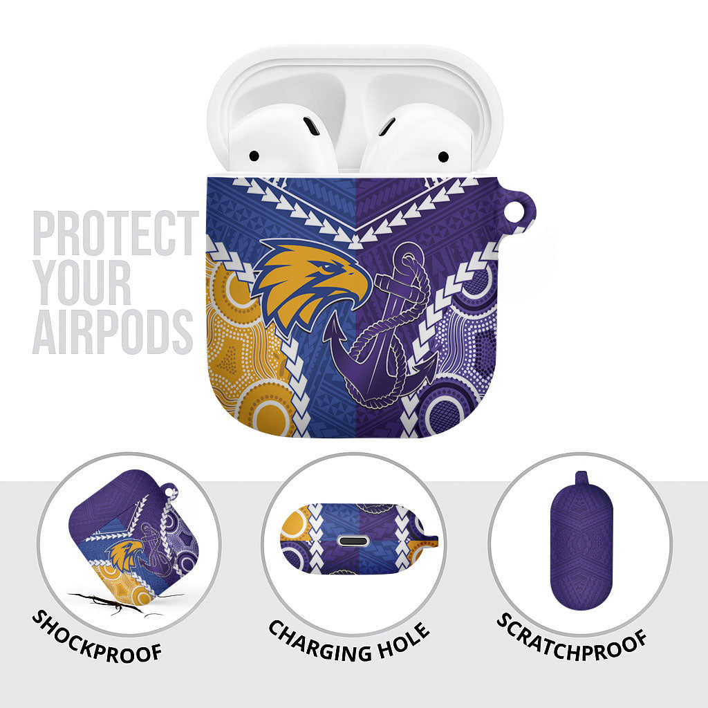 Football Eagles and Dockers AirPods Case 2026 Together Aboriginal Polynesian Pattern