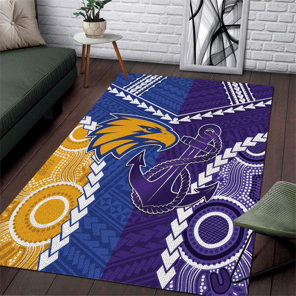 Football Eagles and Dockers Area Rug 2026 Together Aboriginal Polynesian Pattern