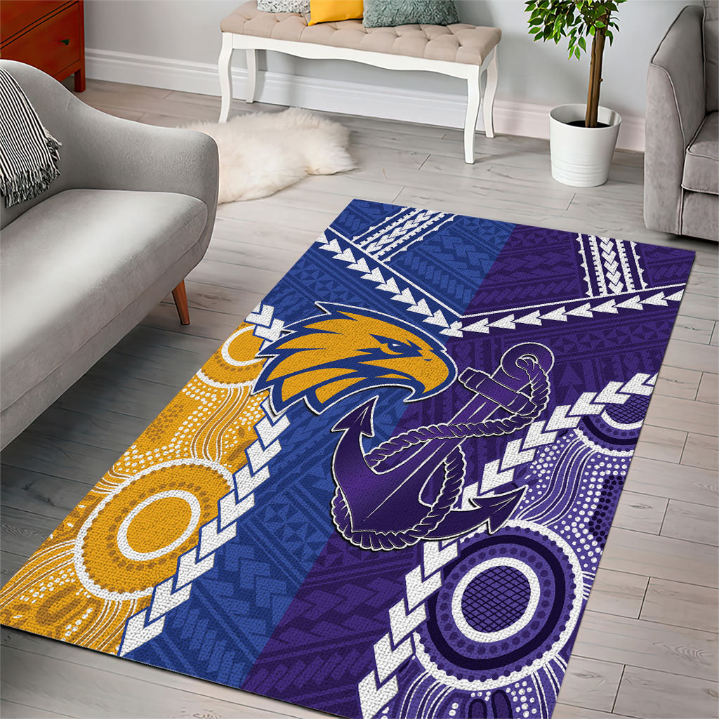 Football Eagles and Dockers Area Rug 2026 Together Aboriginal Polynesian Pattern
