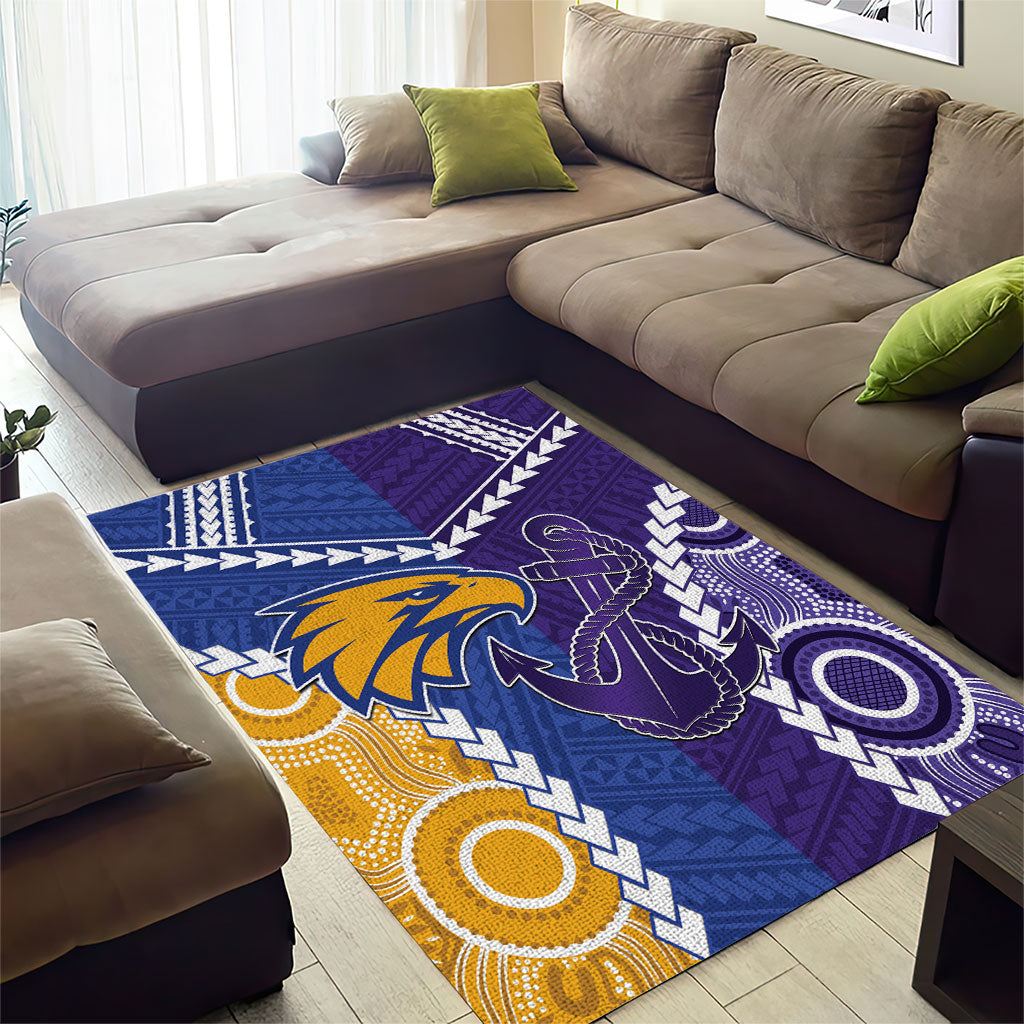 Football Eagles and Dockers Area Rug 2026 Together Aboriginal Polynesian Pattern