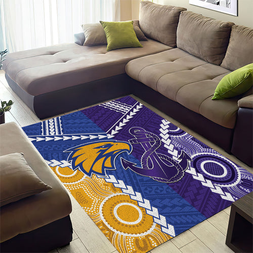 Football Eagles and Dockers Area Rug 2026 Together Aboriginal Polynesian Pattern