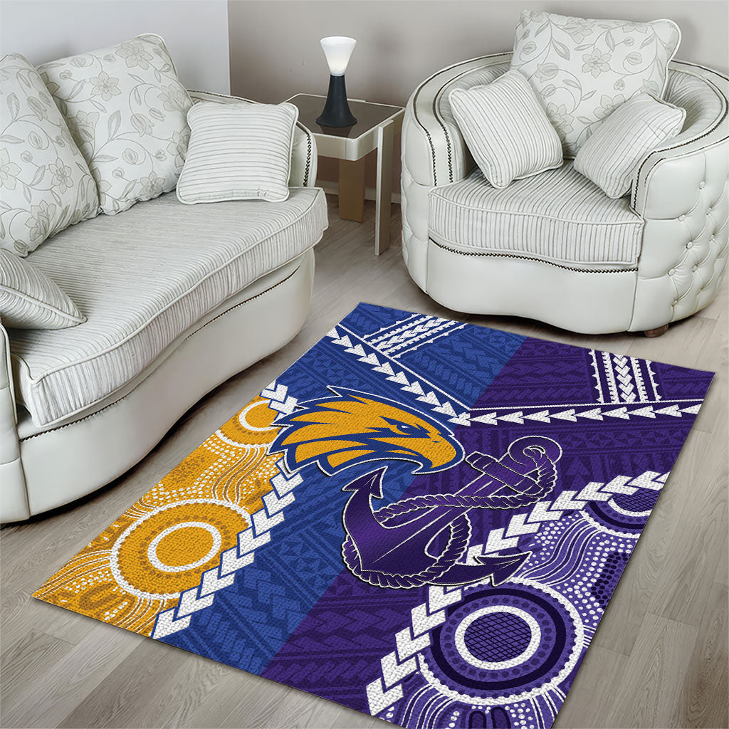 Football Eagles and Dockers Area Rug 2026 Together Aboriginal Polynesian Pattern