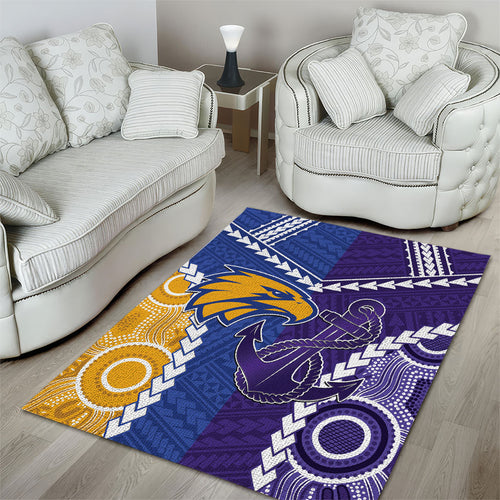Football Eagles and Dockers Area Rug 2026 Together Aboriginal Polynesian Pattern