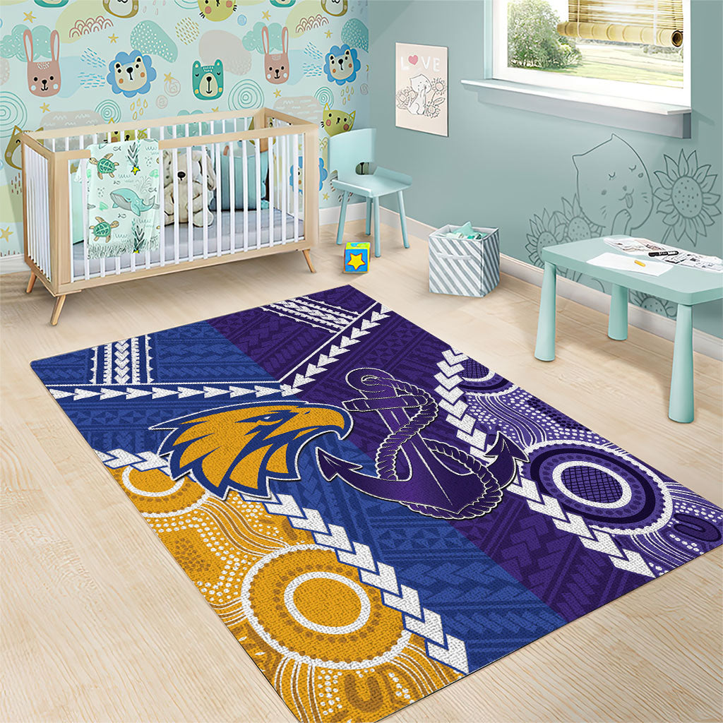 Football Eagles and Dockers Area Rug 2026 Together Aboriginal Polynesian Pattern