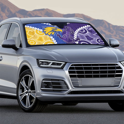 Football Eagles and Dockers Auto Sun Shade 2026 Together Aboriginal Polynesian Pattern