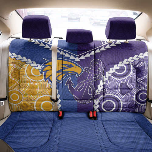 Football Eagles and Dockers Back Car Seat Cover 2026 Together Aboriginal Polynesian Pattern