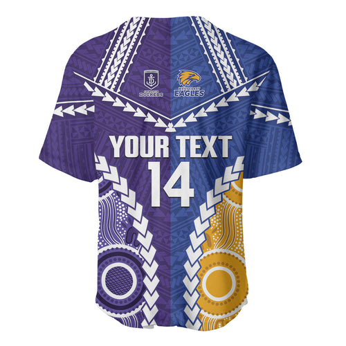 Custom Football Eagles and Dockers Baseball Jersey 2026 Together Aboriginal Polynesian Pattern