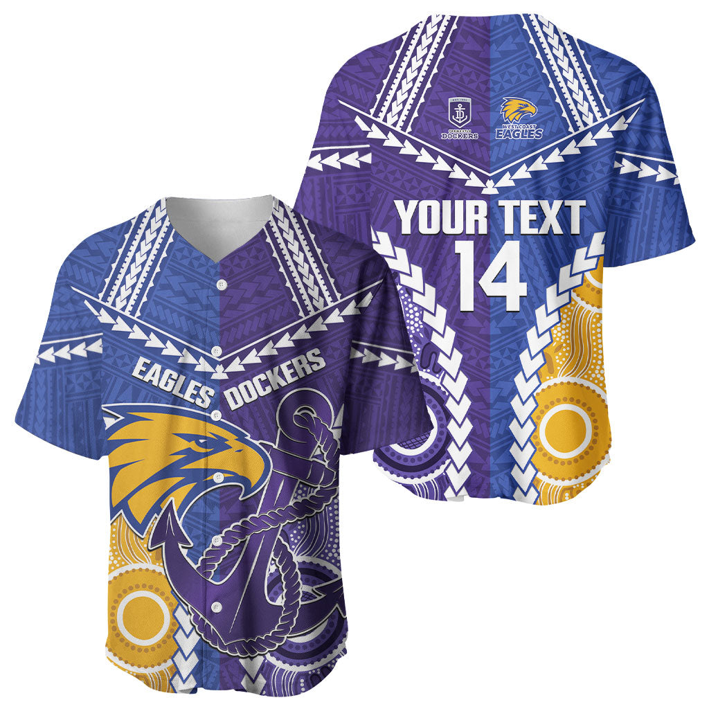 Custom Football Eagles and Dockers Baseball Jersey 2026 Together Aboriginal Polynesian Pattern