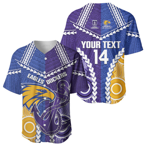 Custom Football Eagles and Dockers Baseball Jersey 2026 Together Aboriginal Polynesian Pattern
