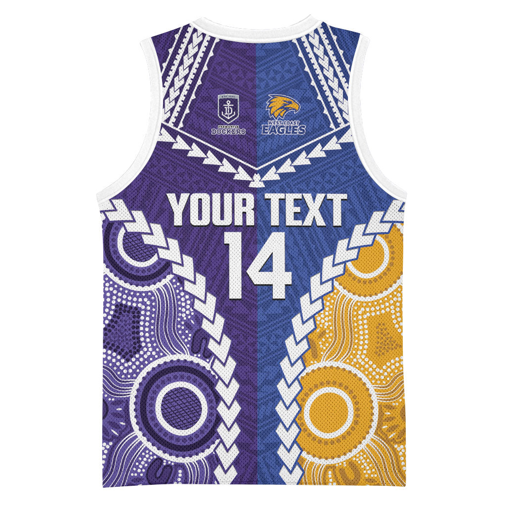 Custom Football Eagles and Dockers Basketball Jersey 2026 Together Aboriginal Polynesian Pattern