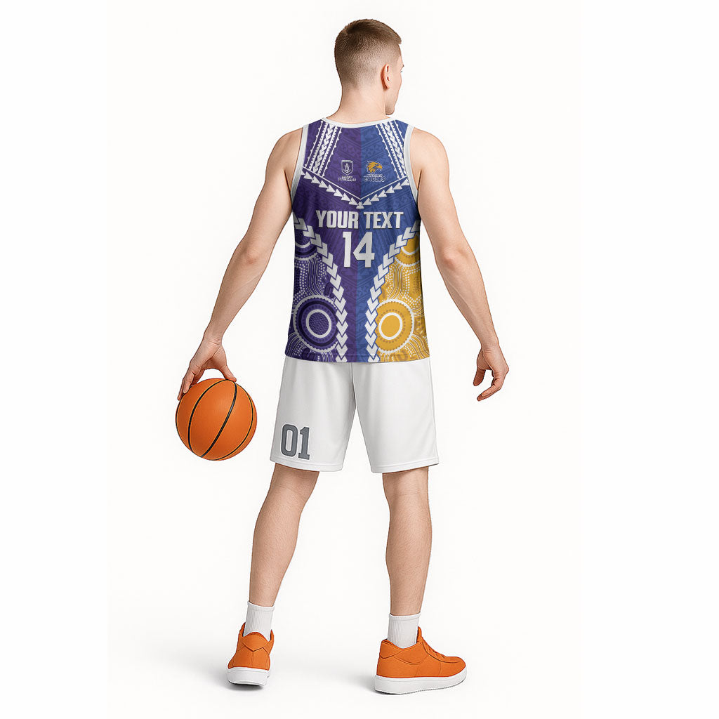 Custom Football Eagles and Dockers Basketball Jersey 2026 Together Aboriginal Polynesian Pattern