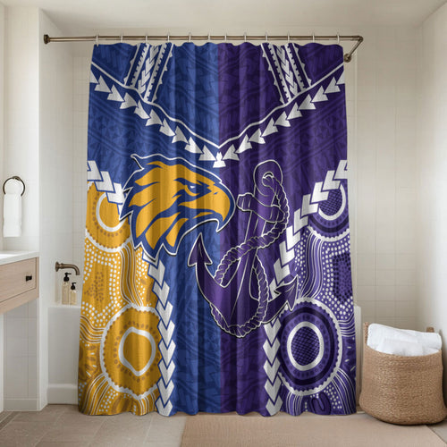 Football Eagles and Dockers Bathroom Set 2026 Together Aboriginal Polynesian Pattern