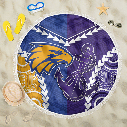 Football Eagles and Dockers Beach Blanket 2026 Together Aboriginal Polynesian Pattern