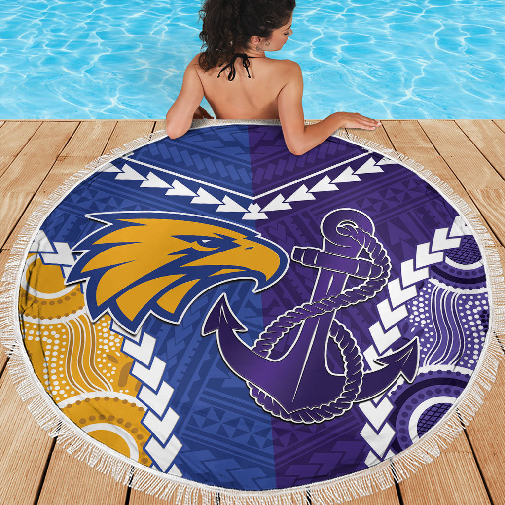 Football Eagles and Dockers Beach Blanket 2026 Together Aboriginal Polynesian Pattern
