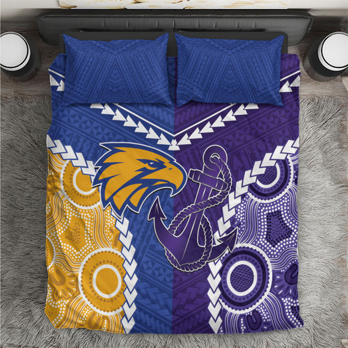 Football Eagles and Dockers Bedding Set 2026 Together Aboriginal Polynesian Pattern