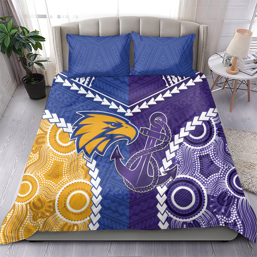 Football Eagles and Dockers Bedding Set 2026 Together Aboriginal Polynesian Pattern