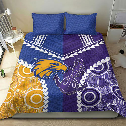Football Eagles and Dockers Bedding Set 2026 Together Aboriginal Polynesian Pattern