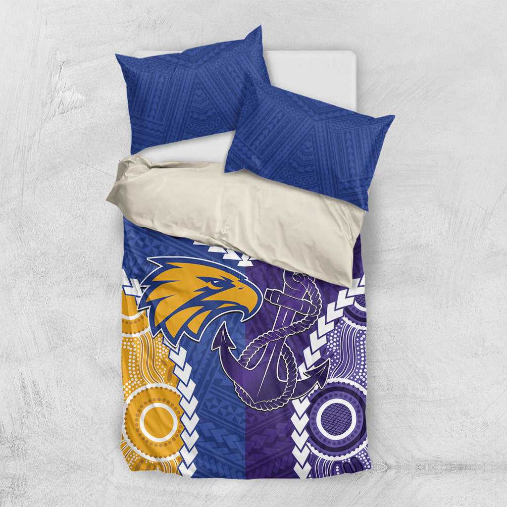 Football Eagles and Dockers Bedding Set 2026 Together Aboriginal Polynesian Pattern