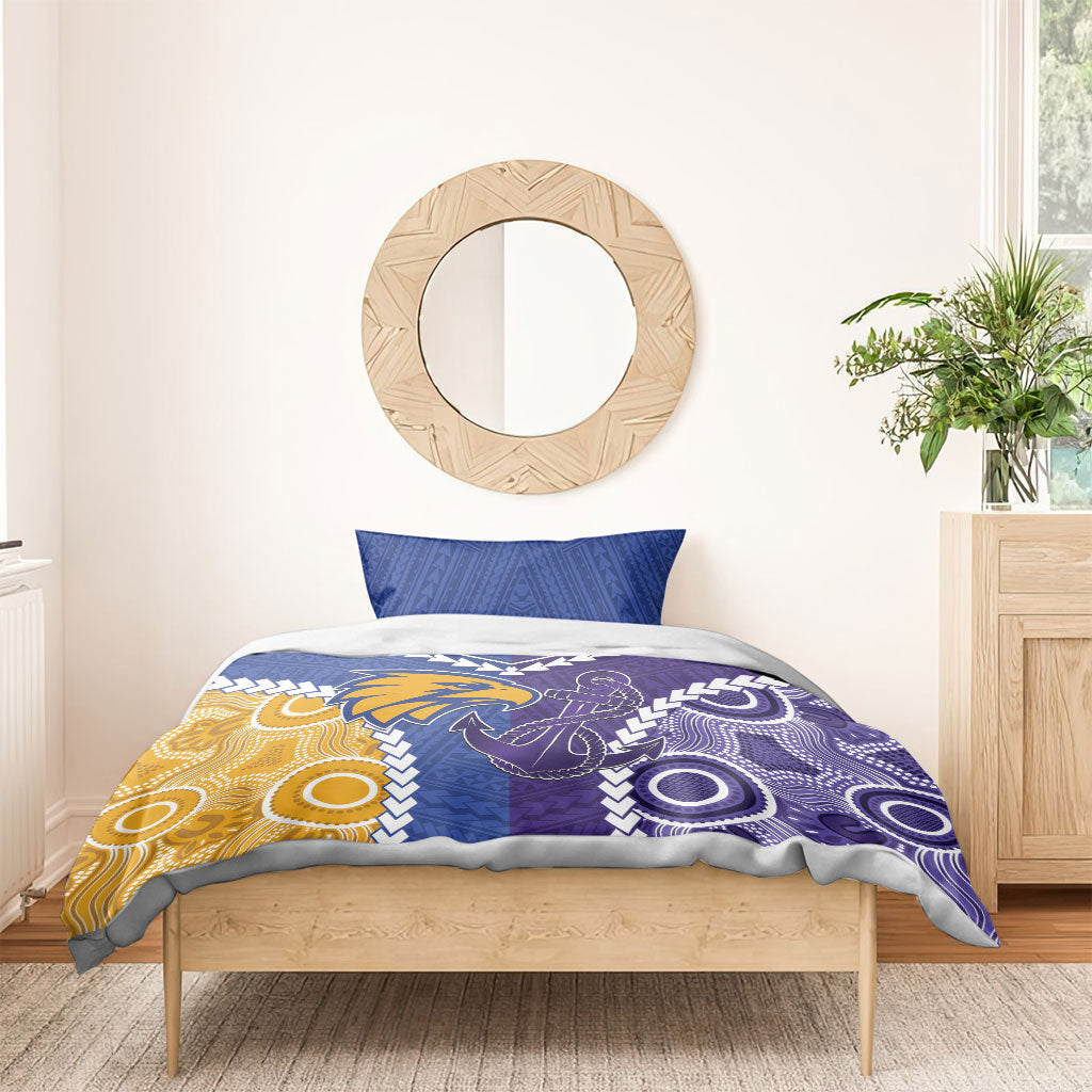 Football Eagles and Dockers Bedding Set 2026 Together Aboriginal Polynesian Pattern
