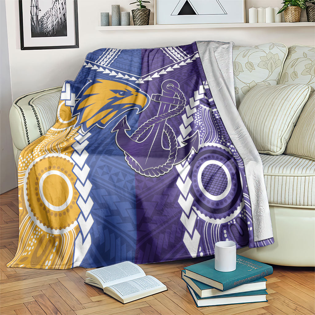 Football Eagles and Dockers Blanket 2026 Together Aboriginal Polynesian Pattern