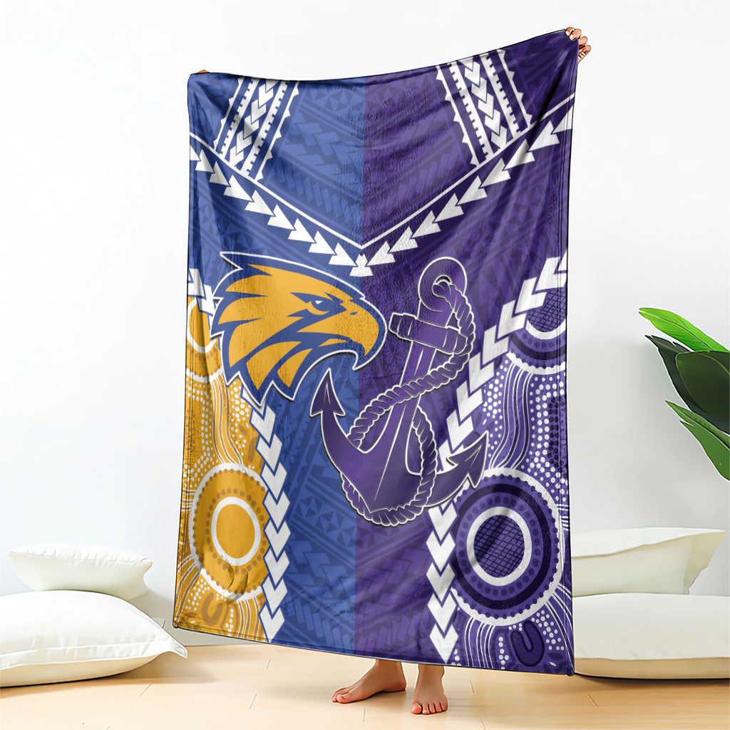 Football Eagles and Dockers Blanket 2026 Together Aboriginal Polynesian Pattern