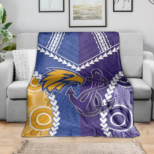 Football Eagles and Dockers Blanket 2026 Together Aboriginal Polynesian Pattern