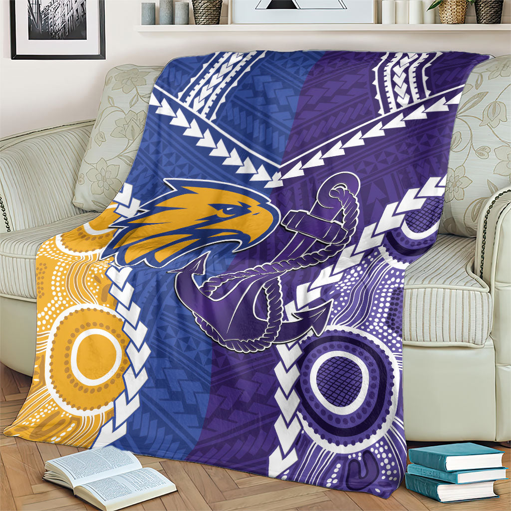 Football Eagles and Dockers Blanket 2026 Together Aboriginal Polynesian Pattern
