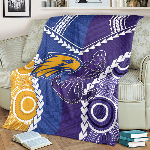 Football Eagles and Dockers Blanket 2026 Together Aboriginal Polynesian Pattern