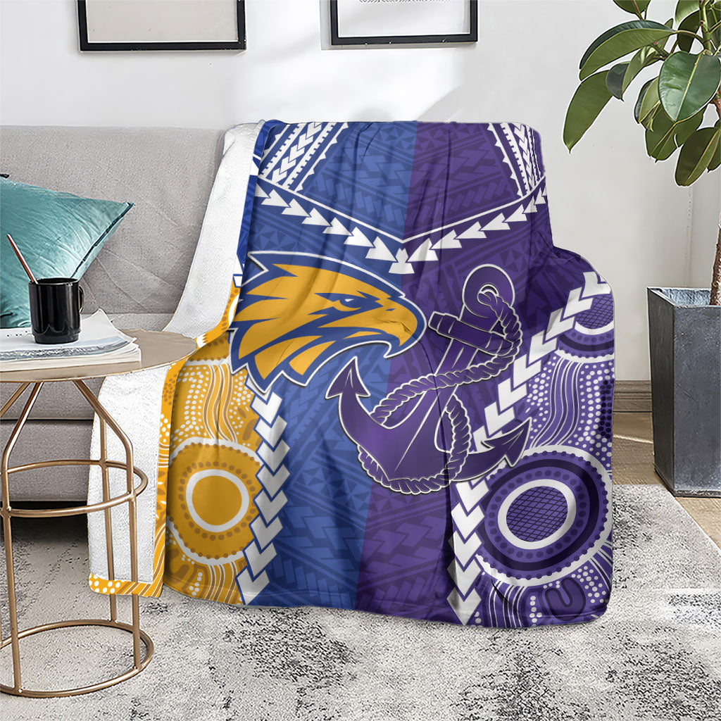 Football Eagles and Dockers Blanket 2026 Together Aboriginal Polynesian Pattern