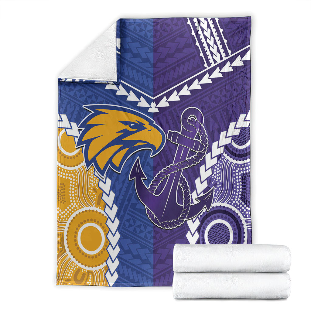 Football Eagles and Dockers Blanket 2026 Together Aboriginal Polynesian Pattern
