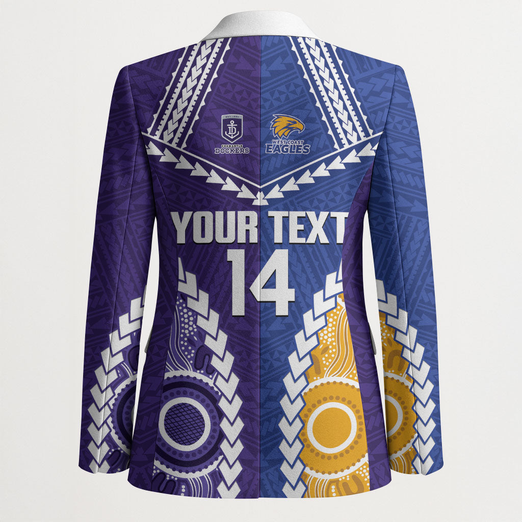Custom Football Eagles and Dockers Blazer 2026 Together Aboriginal Polynesian Pattern