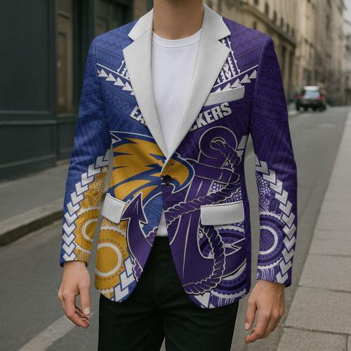 Custom Football Eagles and Dockers Blazer 2026 Together Aboriginal Polynesian Pattern