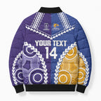 Custom Football Eagles and Dockers Bomber Puffer Jacket 2026 Together Aboriginal Polynesian Pattern