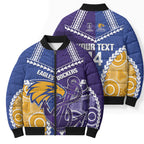 Custom Football Eagles and Dockers Bomber Puffer Jacket 2026 Together Aboriginal Polynesian Pattern