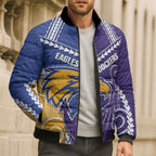 Custom Football Eagles and Dockers Bomber Puffer Jacket 2026 Together Aboriginal Polynesian Pattern