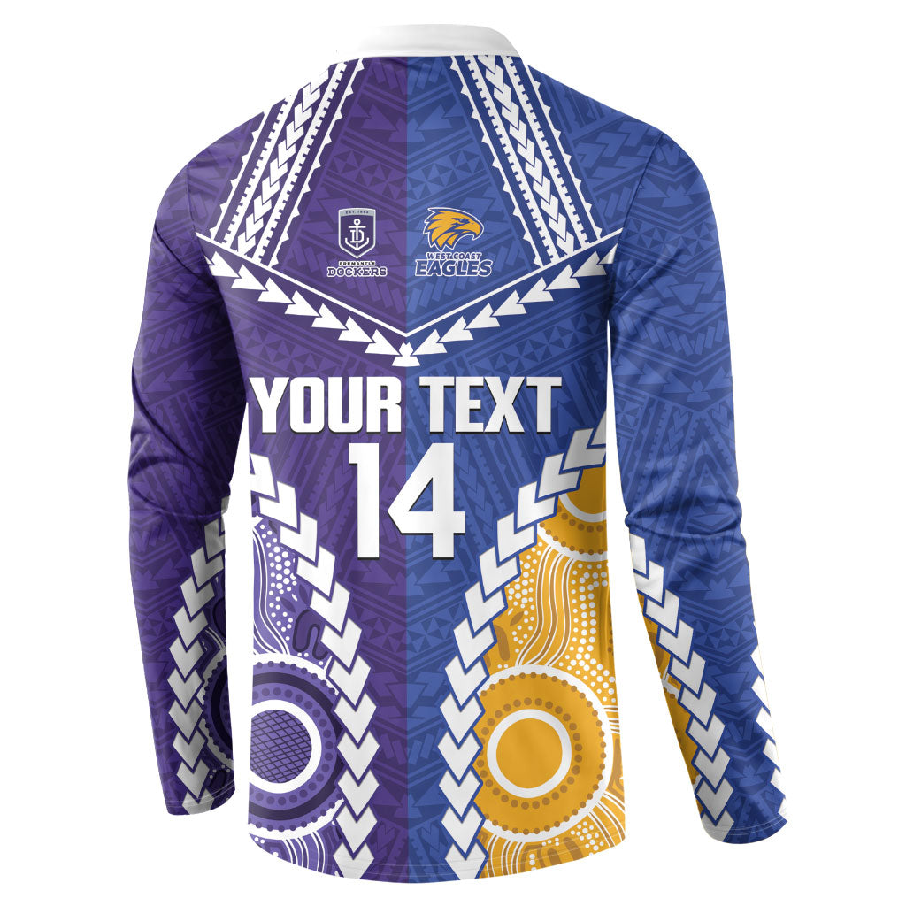Custom Football Eagles and Dockers Button Sweatshirt 2026 Together Aboriginal Polynesian Pattern