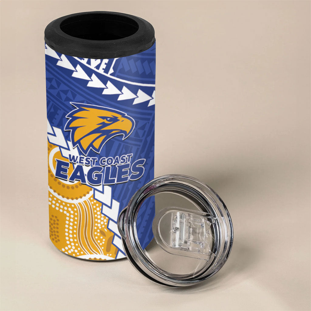 Custom Football Eagles and Dockers 4 in 1 Can Cooler Tumbler 2026 Together Aboriginal Polynesian Pattern