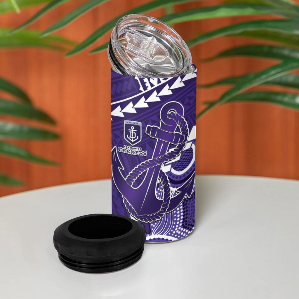 Custom Football Eagles and Dockers 4 in 1 Can Cooler Tumbler 2026 Together Aboriginal Polynesian Pattern