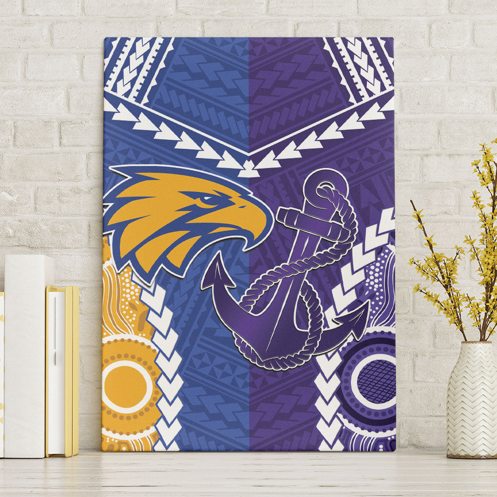 Football Eagles and Dockers Canvas Wall Art 2026 Together Aboriginal Polynesian Pattern